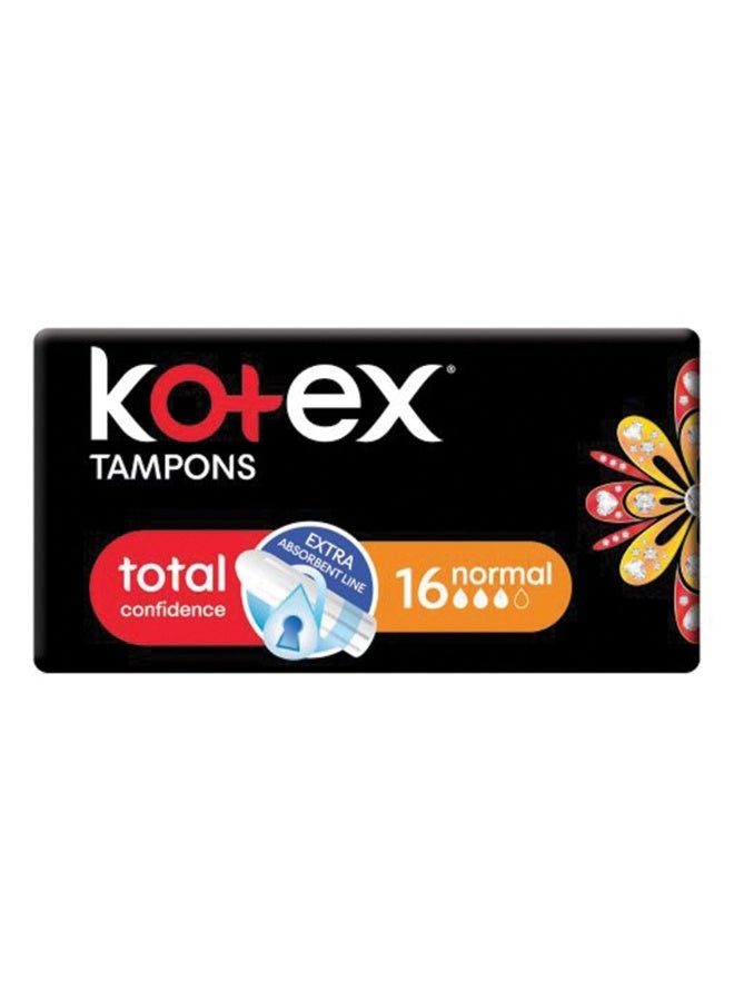 Kotex تامبونز توتال كونفيدنس عادي 16 قطعة
