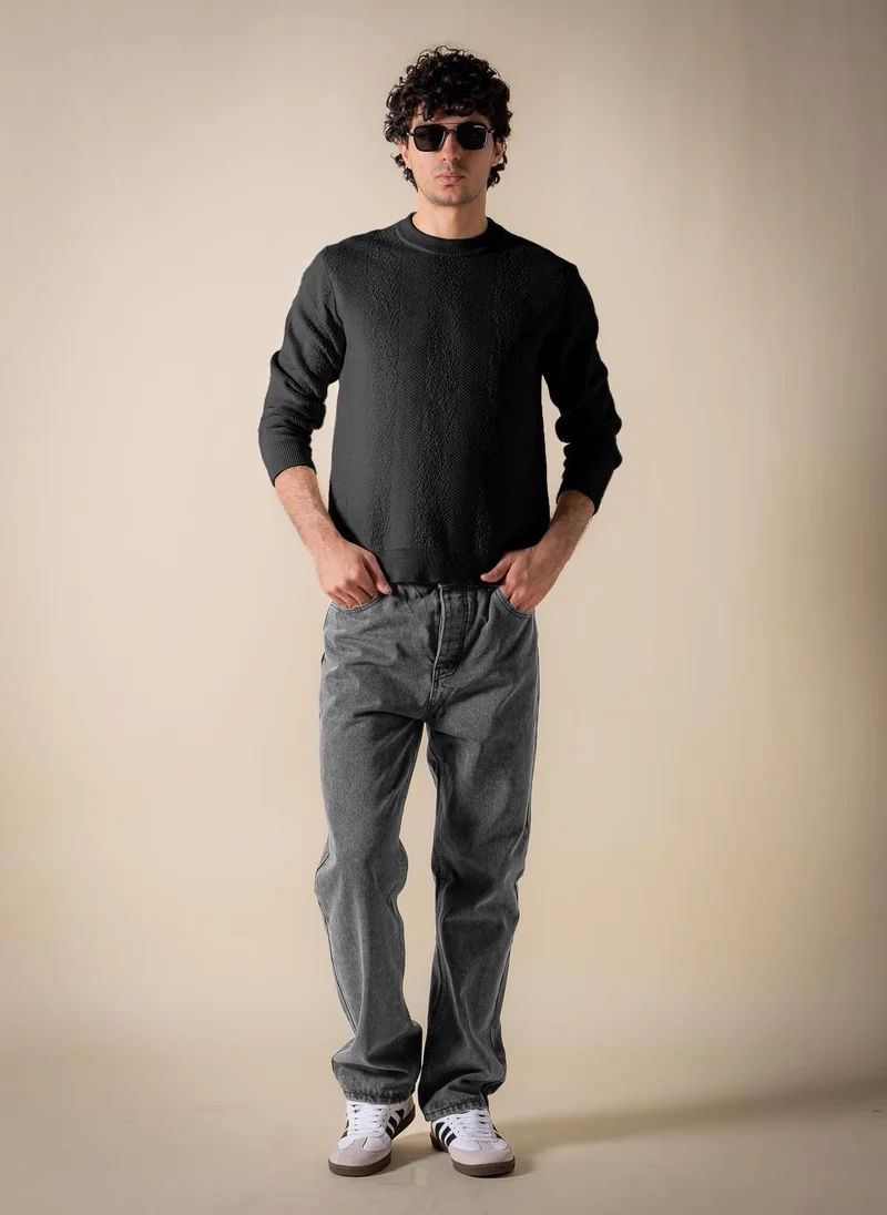 Shapes Black TEXTURED JUMPER for Men | Best Price UAE