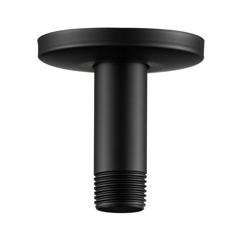 OFFO Shower Arm with Flange 3 in Ceiling Mount Replacement Rain Shower Head Straight Arm CeilingMounted For Fixed Shower Head High Pressure Rain Matte Black