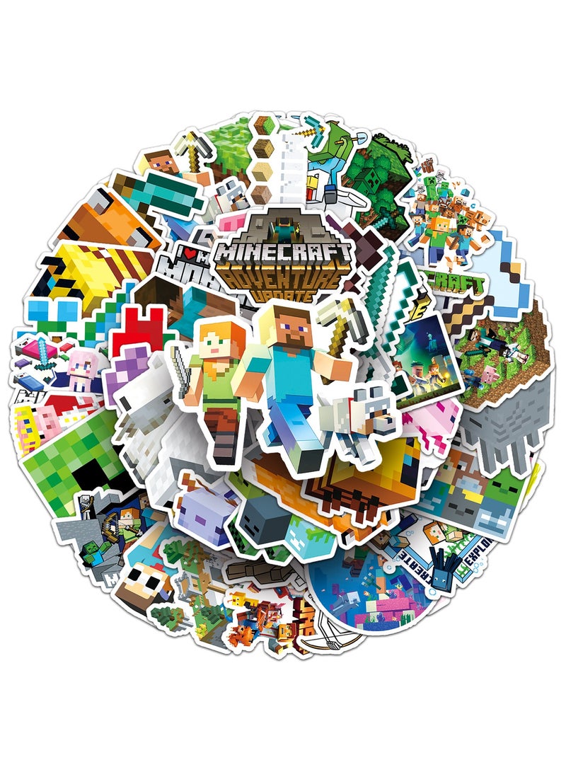 إيهوم 50 قطعة ملصقات ديكور لعبة ماينكرافت، حقيبة هاتف مقاومة للماء، حقيبة سفر، حقيبة لابتوب، غير مكررة - Image 1