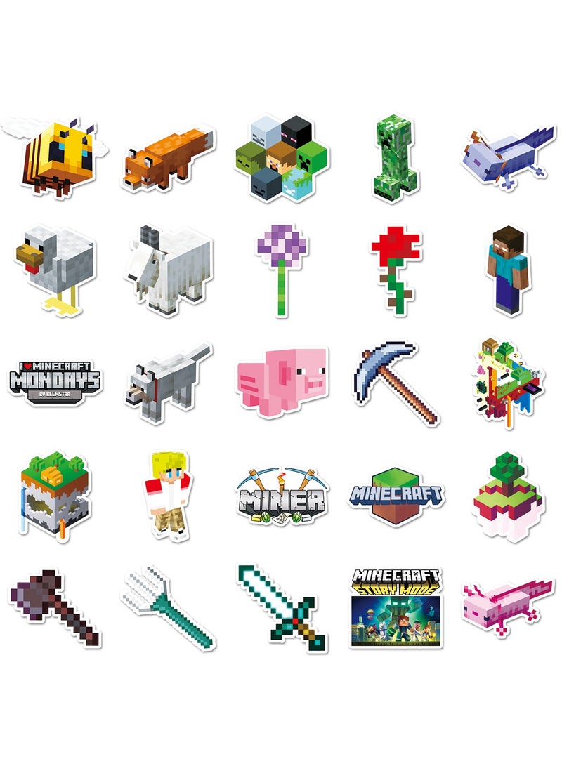 إيهوم 50 قطعة ملصقات ديكور لعبة ماينكرافت، حقيبة هاتف مقاومة للماء، حقيبة سفر، حقيبة لابتوب، غير مكررة - Image 5
