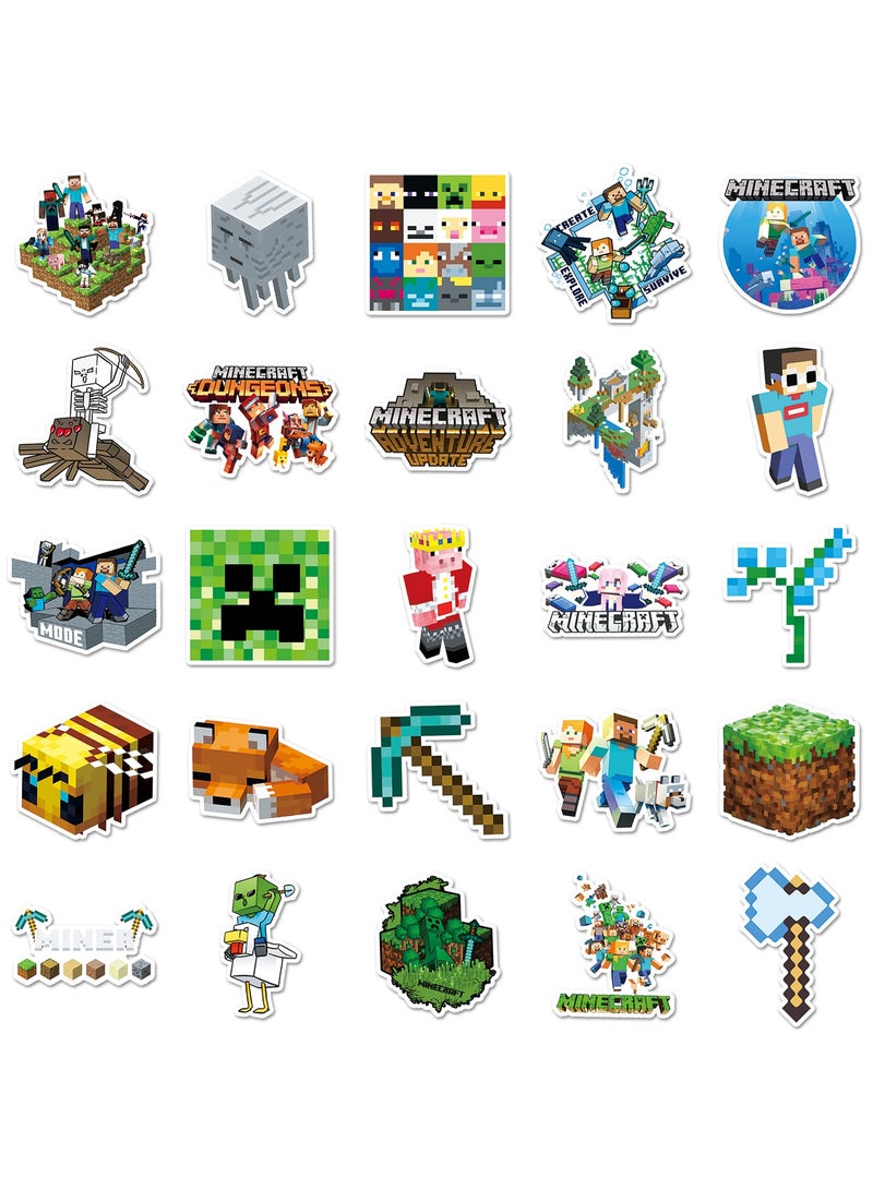 إيهوم 50 قطعة ملصقات ديكور لعبة ماينكرافت، حقيبة هاتف مقاومة للماء، حقيبة سفر، حقيبة لابتوب، غير مكررة - Image 4