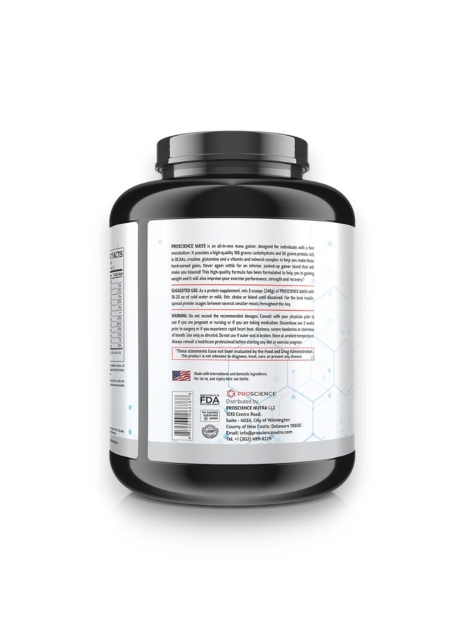 Proscience Nutra Mass Gainer, Revolutionary Weight Gainer,  Vanilla Flavour, 6 Lb - Image 2