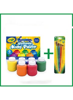 Crayola Washable Kids' Paint+4 pack of paint brushes  - Image 1