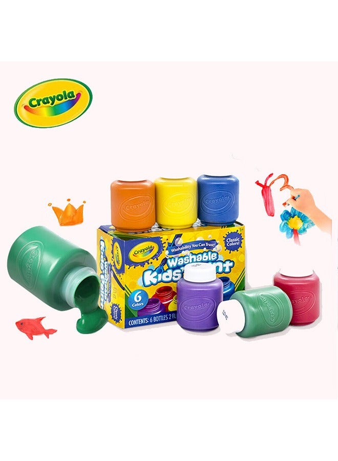 كرايولا طلاء أطفال قابل للغسل + 4 عبوات من فرش الطلاء - Image 2
