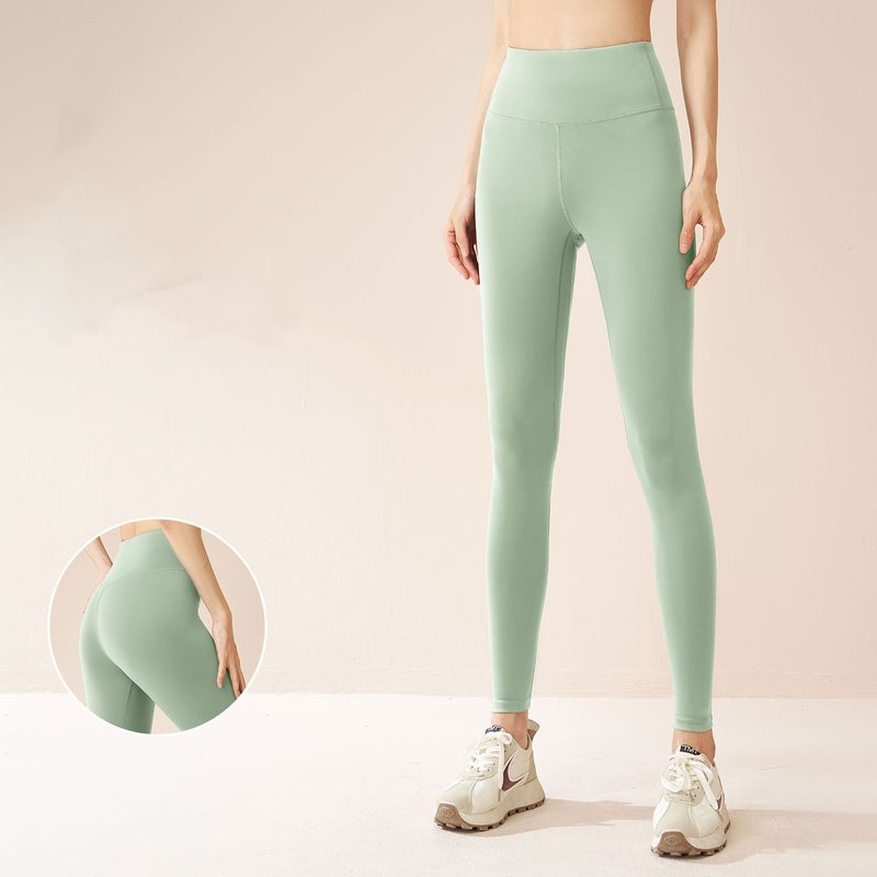 New High-Waisted Nude Yoga Pants, Hip-Lifting Sports Fitness Body-Shaping Tummy Control High-Elastic Ultra-Thin Quick-Dry Training Leggings - Image 3