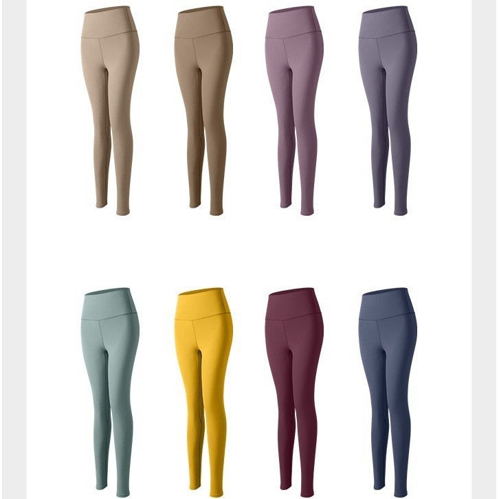 New High-Waisted Nude Yoga Pants, Hip-Lifting Sports Fitness Body-Shaping Tummy Control High-Elastic Ultra-Thin Quick-Dry Training Leggings - Image 5