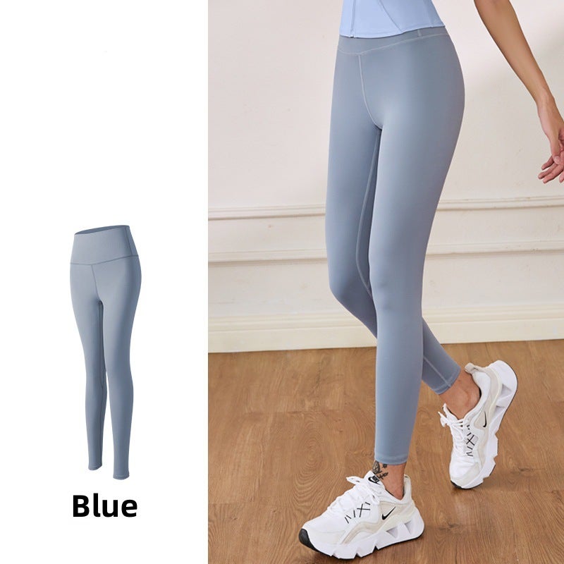 New High-Waisted Nude Yoga Pants, Hip-Lifting Sports Fitness Body-Shaping Tummy Control High-Elastic Ultra-Thin Quick-Dry Training Leggings - Image 1