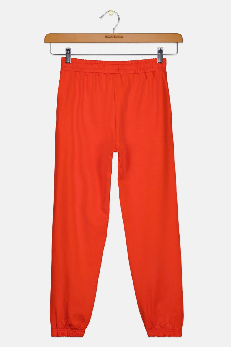 The Giving Movement Kids Girl Plain Jogger Pants, Red - Image 2