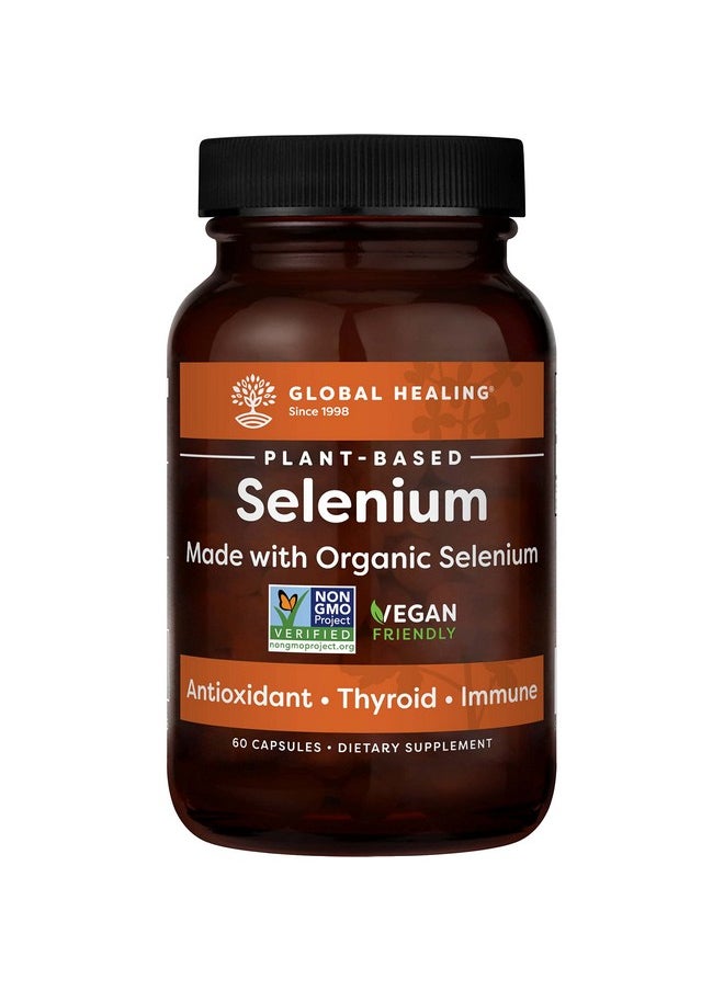 global healing center - Global Healing Selenium 200Mcg Selenium Supplement With Organic Ingredients Antioxidants For Thyroid Support And Immune Health Nongmo & Glutenfree Selenium 200 Mcg For Men & Women (60 Capsules) - Image 1