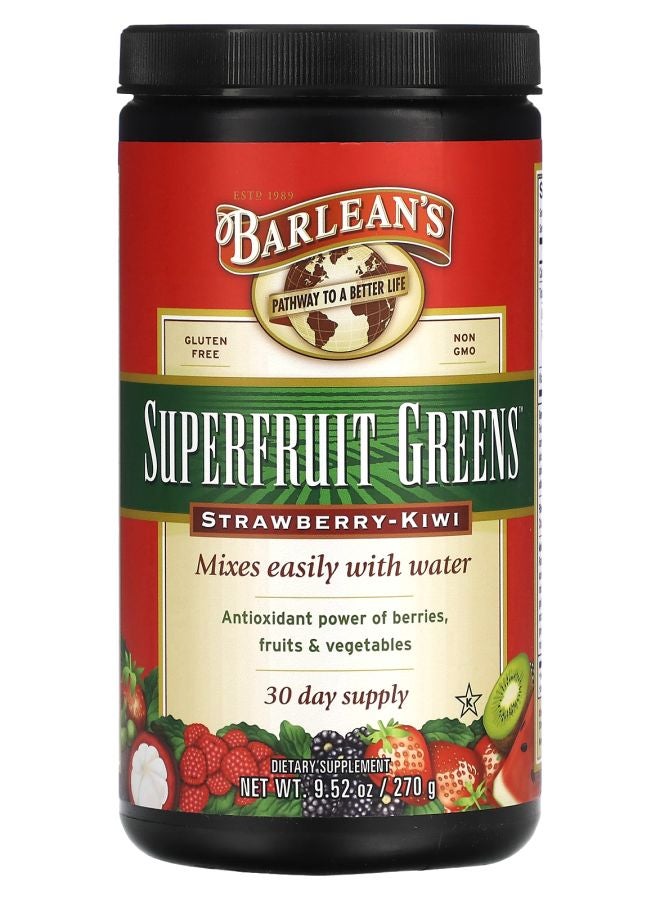 BARLEAN'S Superfruit Greens StrawberryKiwi 9.52 oz (270 g)