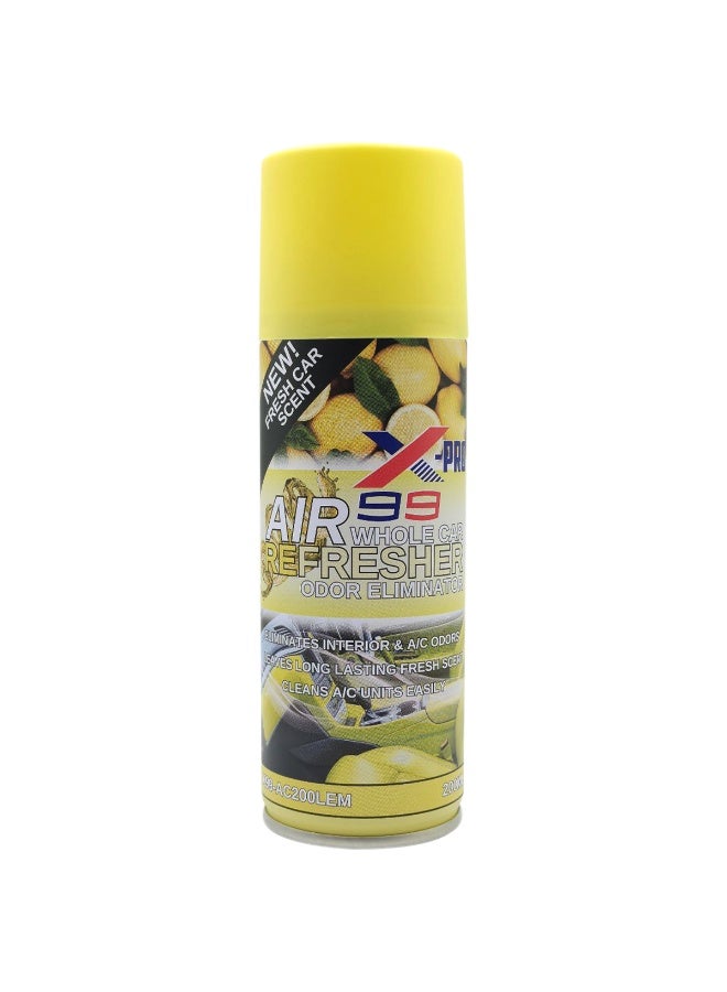 اكس برو 99 عبوة من 5 قطع: معطر جو شامل للسيارة طراز X-99 Pro - برائحة الليمون (200 مل) | مزيل للروائح ومنظف لمكيف الهواء | بخاخ معطر للمقصورة الداخلية يمنح انتعاشاً ورائحة تدوم طويلاً - Image 3