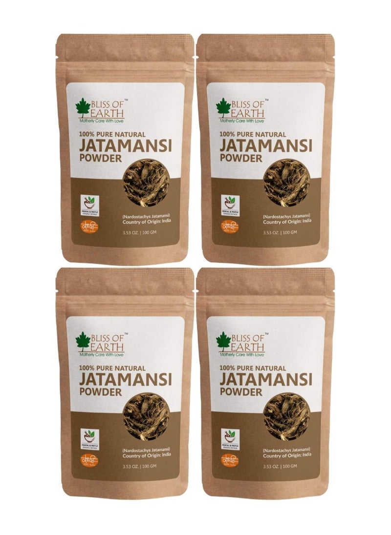 BLISS OF EARTH Bliss of Earth® 100% Pure & Natural Jatamansi Powder For Hair Growth Pack of 4  - Image 1