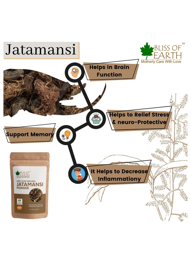 BLISS OF EARTH Bliss of Earth® 100% Pure & Natural Jatamansi Powder For Hair Growth Pack of 4  - Image 4