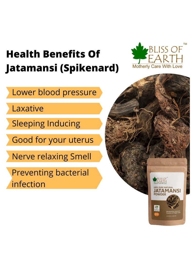 BLISS OF EARTH Bliss of Earth® 100% Pure & Natural Jatamansi Powder For Hair Growth Pack of 4  - Image 2