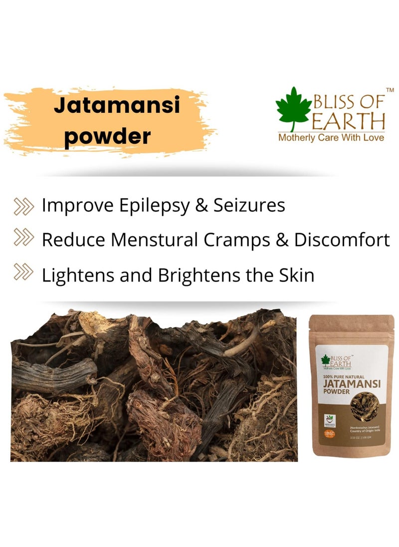 BLISS OF EARTH Bliss of Earth® 100% Pure & Natural Jatamansi Powder For Hair Growth Pack of 4  - Image 3