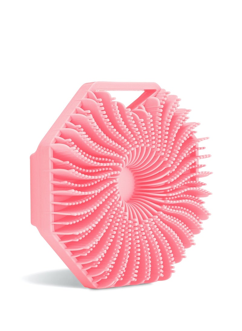 Antimicrobial Silicone Body Scrubber for Sensitive Skin, Eco-Friendly, Lathers Well, and Charcoal-Infused for a Deep Clean,Get Softer, Healthier Skin (Pink)  - Image 1