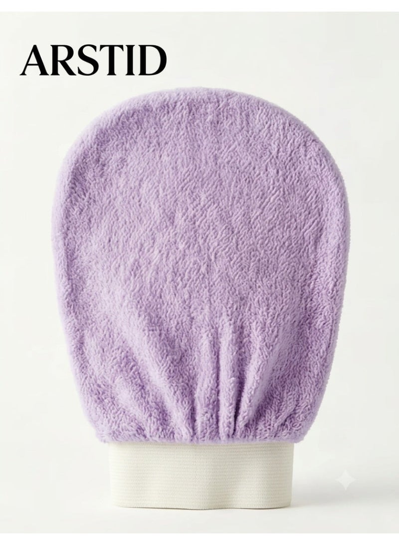 ARSTID Exfoliating and cleansing loofah, viscose bath glove for a Moroccan bath at home - purple - Image 2