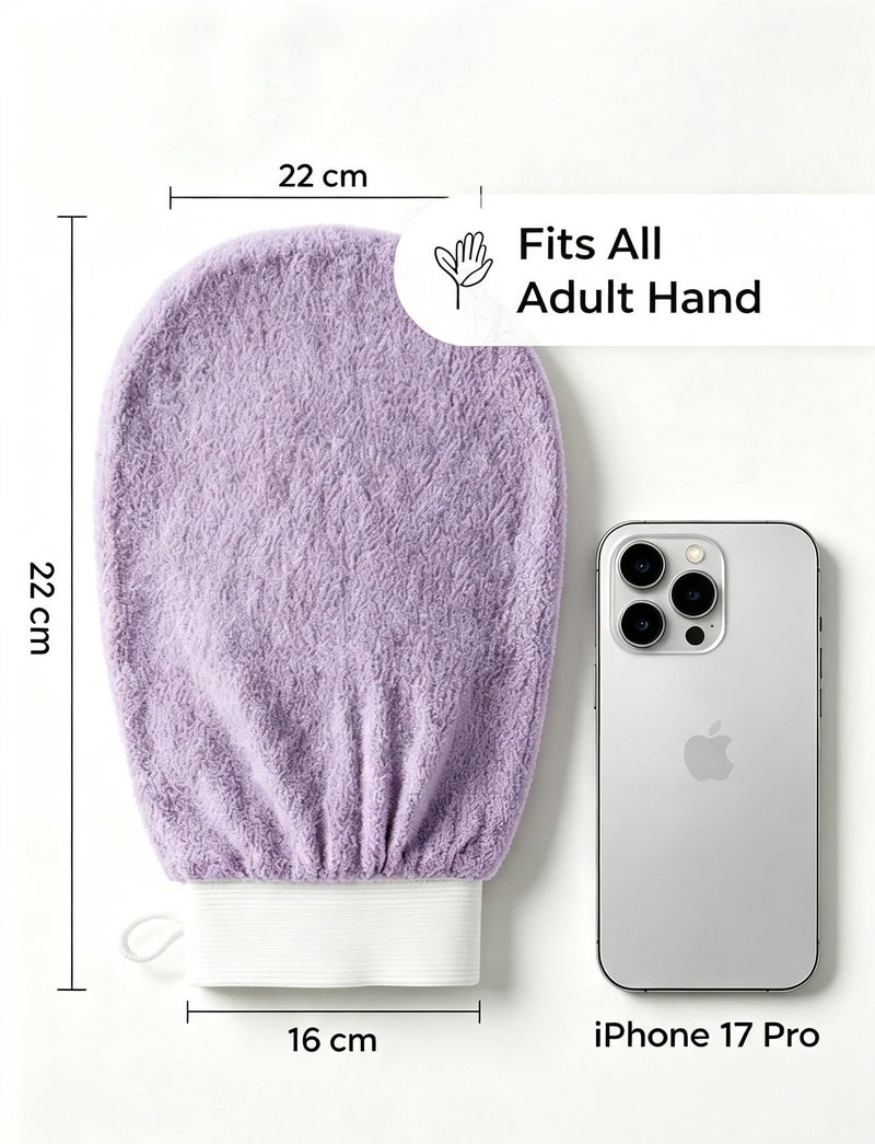 ARSTID Exfoliating and cleansing loofah, viscose bath glove for a Moroccan bath at home - purple - Image 4