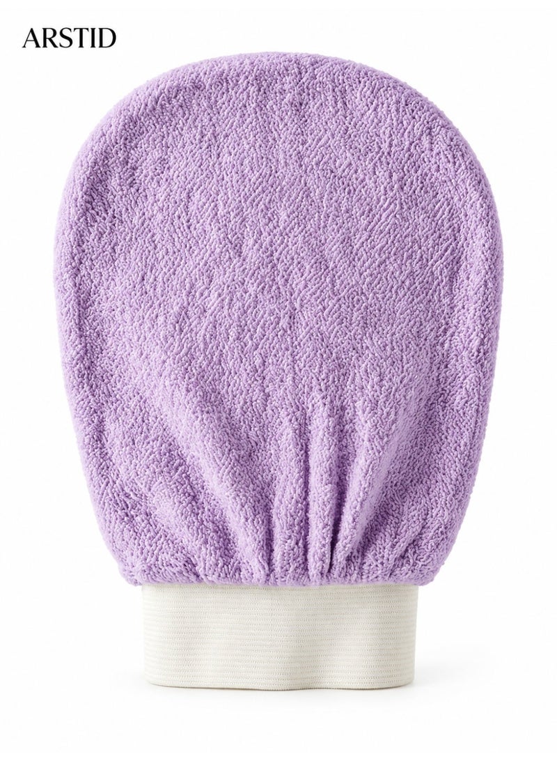 ARSTID Exfoliating and cleansing loofah, viscose bath glove for a Moroccan bath at home - purple - Image 1