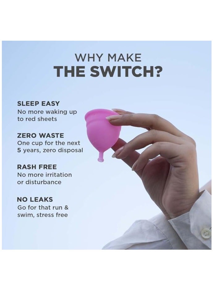 PEE SAFE PEE SAFE.  Menstrual Cup (Large) | Suitable for 18 Years & above | Odour & Rash-Free | 100% Medical Grade Silicone | Comes with Travel Friendly Pouch | Leakage Proof & Infection Free - Image 4
