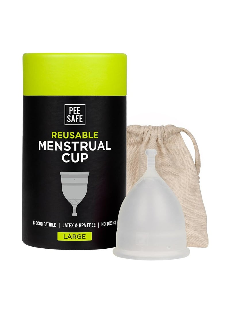 PEE SAFE PEE SAFE.  Menstrual Cup (Large) | Suitable for 18 Years & above | Odour & Rash-Free | 100% Medical Grade Silicone | Comes with Travel Friendly Pouch | Leakage Proof & Infection Free - Image 2
