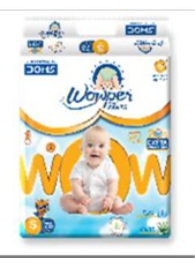 Doms Wowper Fresh Baby Diaper Pants Size Small (4-8 kg), 78 Count, Soft & Breathable, Leak Protection