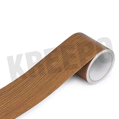 KREEPO Waterproof Waist Line Wall Sticker Self Adhesive Baseboard Wallpaper Border Roll Decals Home Decor Film (Size 4Inch x 30m) (Wood-10) - Image 2