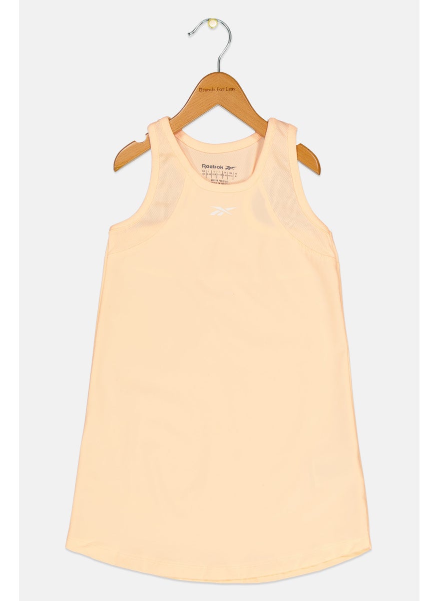 Reebok Kids Girl Brand Logo Sleeveless Tank Top, Peach  - Image 1