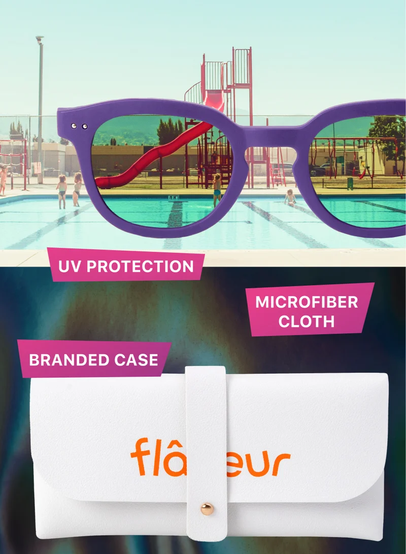 flâneur Flaneur Kids Polarized Sunglasses - Kids Fashion Sunglasses for Girls & Boys, UVA and UVB Protection, Trendy Kids Eyewear, Scratch Resistant, Perfect for Beach, Travel, Sunglasses for Children 3 - 12