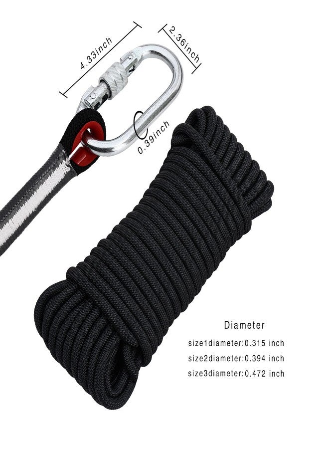 JIUXQT Climbing Rope 10mm 147Ft (45m) Static Climbing Rope Outdoor Rock Climbing Rope Braided Polyester Static Rock Climbing Rope High Strength Outdoor Rope for Rappelling Rescue Rope Black - Image 2