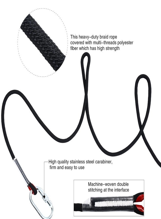 JIUXQT Climbing Rope 10mm 147Ft (45m) Static Climbing Rope Outdoor Rock Climbing Rope Braided Polyester Static Rock Climbing Rope High Strength Outdoor Rope for Rappelling Rescue Rope Black - Image 3