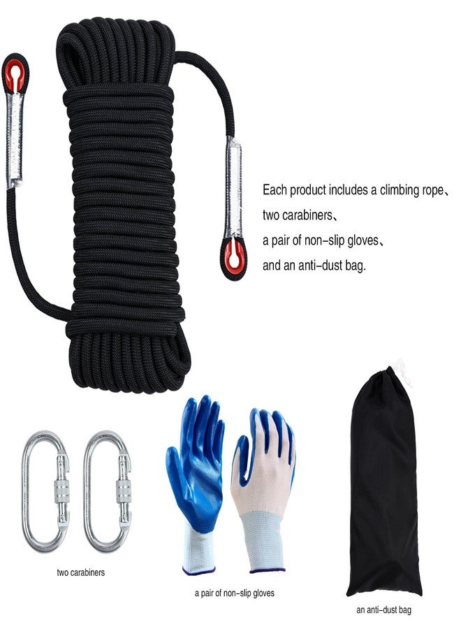JIUXQT Climbing Rope 10mm 147Ft (45m) Static Climbing Rope Outdoor Rock Climbing Rope Braided Polyester Static Rock Climbing Rope High Strength Outdoor Rope for Rappelling Rescue Rope Black - Image 5