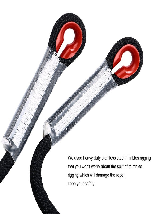 JIUXQT Climbing Rope 10mm 147Ft (45m) Static Climbing Rope Outdoor Rock Climbing Rope Braided Polyester Static Rock Climbing Rope High Strength Outdoor Rope for Rappelling Rescue Rope Black - Image 4