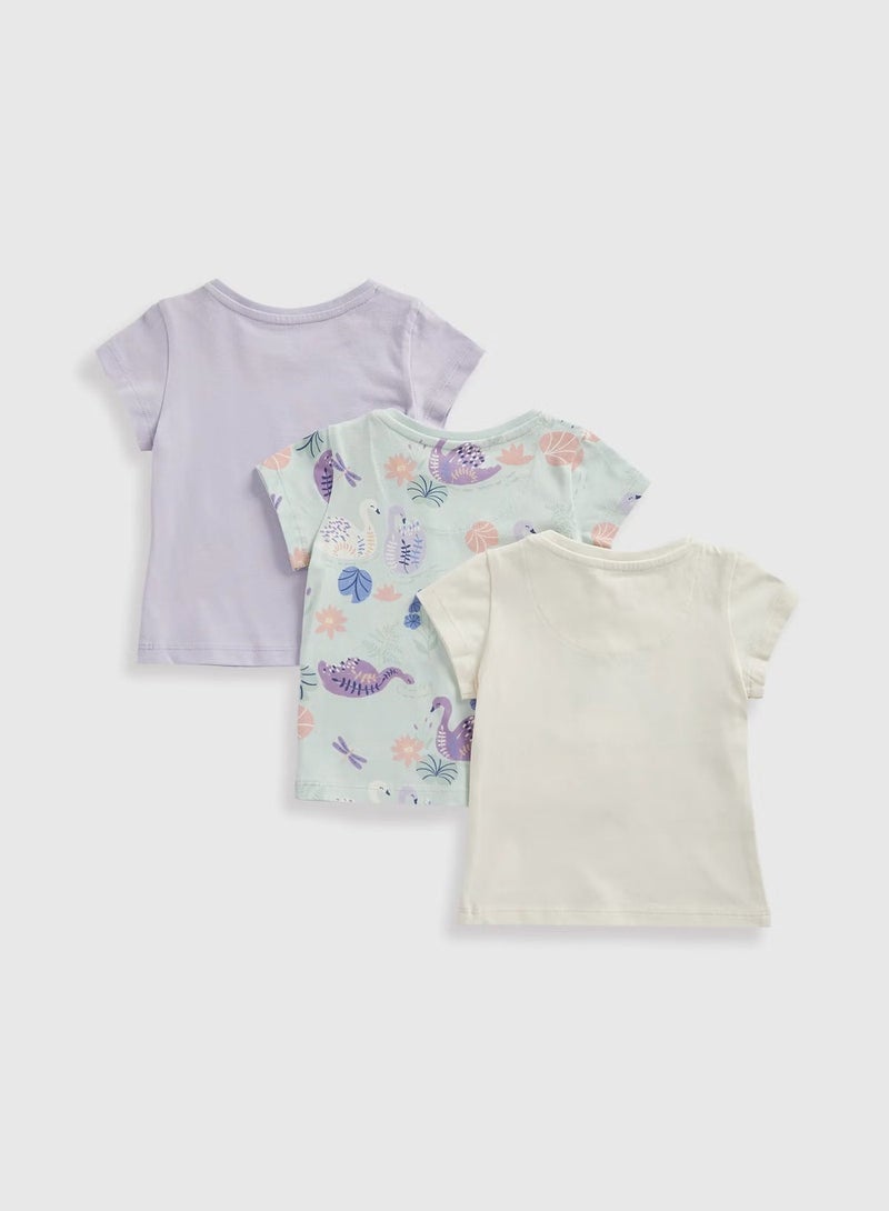 mothercare Swan Lake T-Shirts - 3 Pack - Image 2