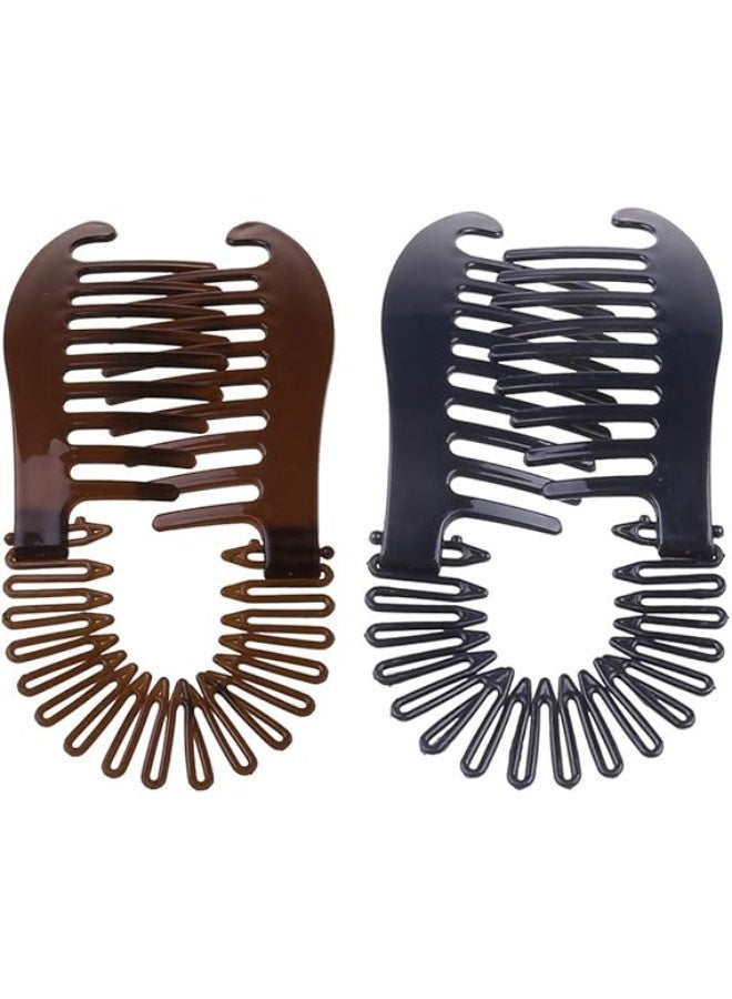 2PCS Stylish Banana Clips for Women Ponytail Holder Clips for Thick Hair Versatile Hair Accessories for Everyday Wear and Elegant Hairstyles - Image 1