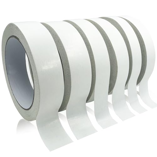 SmaringRobot Double Sided Tape for Crafts, Double-Sided Tape for Arts, Scrapbook Supplies, Photography, Gifts Box, Scrapbooking, Card Making, Paper Backing, Tear-by-Hand, 6 Roll Heavy Duty Multi-Size Adhesive Tape - Image 1