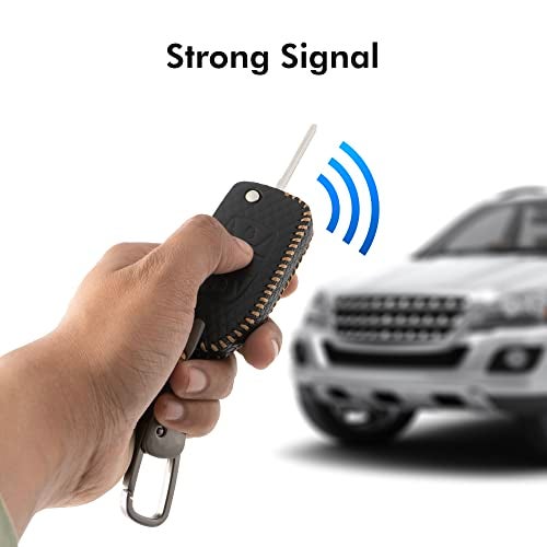 SHOPOFLUX® Leather key cover Compatible with Tata Tiago | Nexon | Altroz | Curvv | Safari | Storme | Zest | Bolt | Tigor | Punch | Hexa 3 Button Flip Key (Black) - Image 3