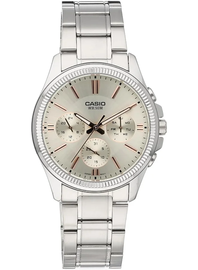 CASIO Men's Analog Display Watch With Silver Stainless Steel Strap - MTP-1375D-7A2