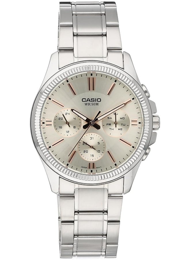 CASIO Men's Analog Display Watch With Silver Stainless Steel Strap - MTP-1375D-7A2  - Image 4