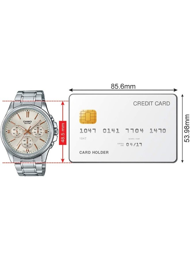 CASIO Men's Analog Display Watch With Silver Stainless Steel Strap - MTP-1375D-7A2  - Image 5