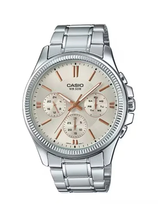 CASIO Men's Analog Display Watch With Silver Stainless Steel Strap - MTP-1375D-7A2