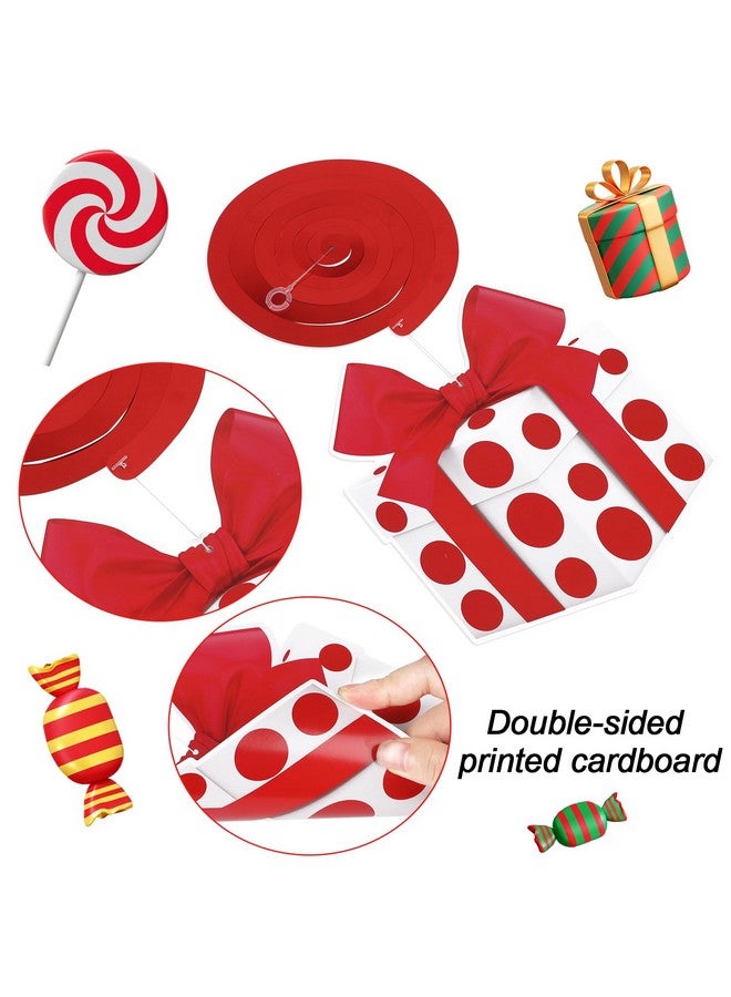 CCINEE 30 Sets Christmas Candy Cane Hanging Swirl Decorations, Paper Candy Land Decor for Christmas Birthday Party Holiday Home Ornaments - Image 3