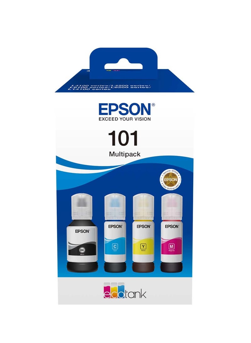 EPSON Ecotank L4260 Home Ink Tank Printer Double-Sided A4 Colour 3-In-1 With Wi-Fi Direct, Smart Panel Connectivity And Lcd Screen Black & 101 Ink Ecotank 4-Colour Multipack Multicolour Bundle - Image 3