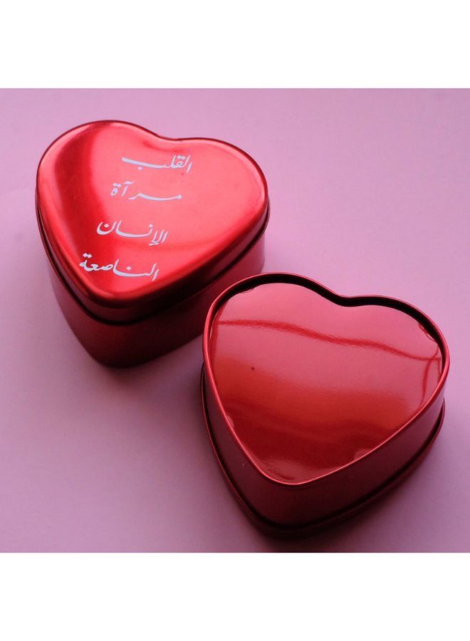 سُرور علبة هدايا معدنية حمراء على شكل قلب 9 × 9 سم - Image 5