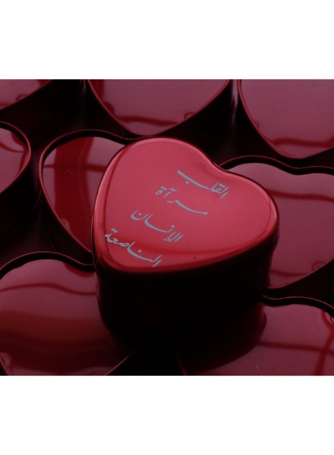 سُرور علبة هدايا معدنية حمراء على شكل قلب 9 × 9 سم - Image 4