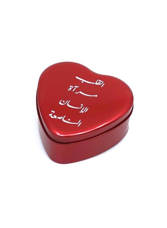 سُرور علبة هدايا معدنية حمراء على شكل قلب 9 × 9 سم - Image 1