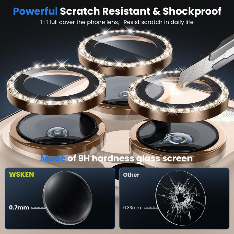 WSKEN for iPhone 16 Pro/iPhone 16 Pro Max Camera Lens Protector - [Original Shooting Model] Shatterproof Ultra HD Tempered Metal Glass Camera Screen Protector Cover Film Accessories - Image 3