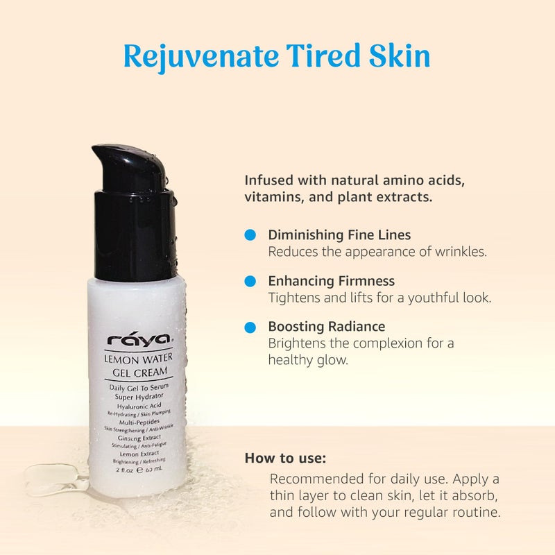 Raya Lemon Water Gel Cream (308) | Moisturizing, Skin-Repairing, and Anti-Aging Facial Day and Night Cream for Non-Problem Skin | Fills in Wrinkles and Improves Complexion - Image 2