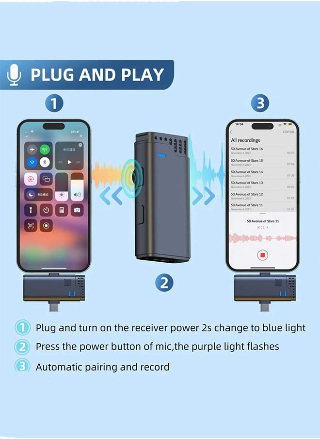 MW-16 2.4G Wireless Microphone for Mobile & Camera – Portable Lapel Lavalier Mic with Receiver for Clear Audio